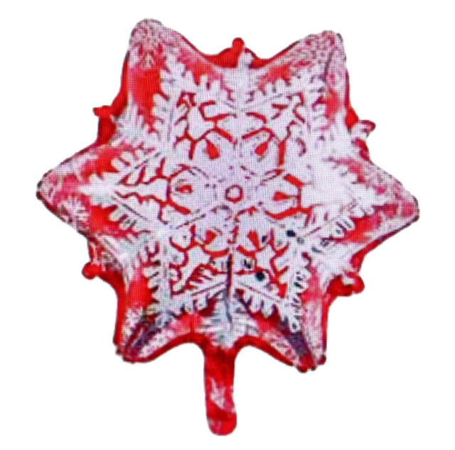 Фольгированная фигура 18" Новогодняя Снежинка Красная (Китай)