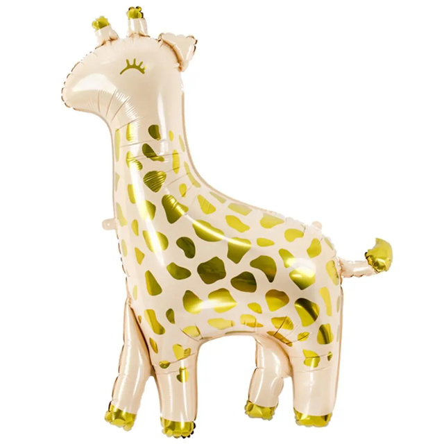 Фольгированная фигура "Жираф золото в инд. уп."