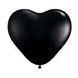 Шары-сердца Калисан 12" (Черный (Black)) (100 шт)