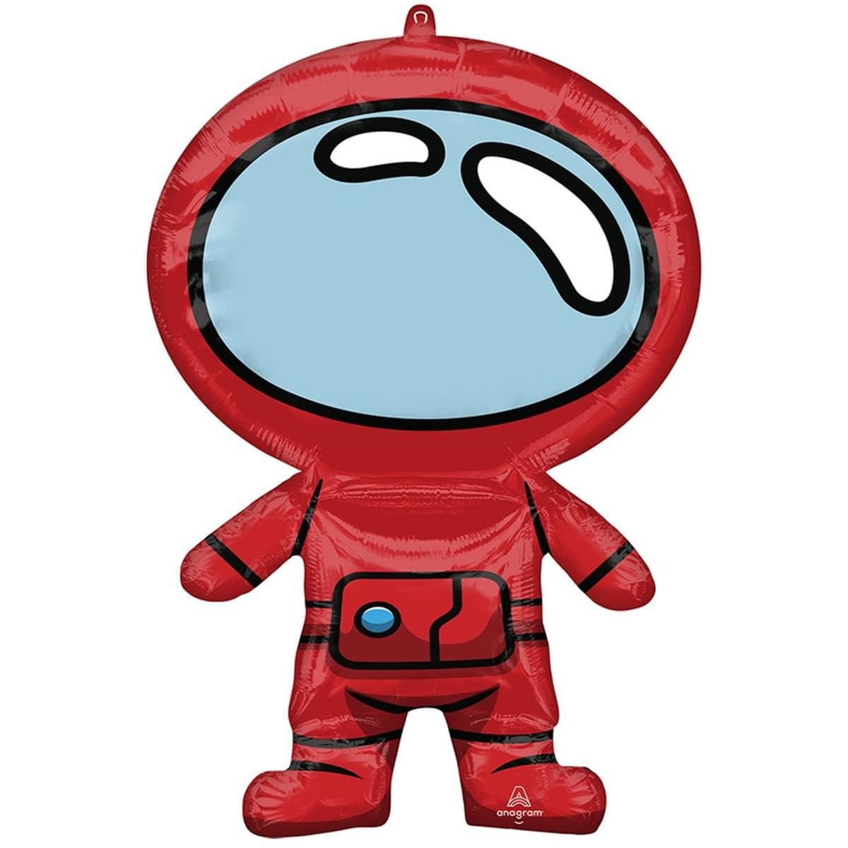 Фольгированная фигура большая Космонавтик (красный) Anagram