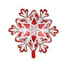 Фольгированная фигура БОЛЬШАЯ Новогодняя Снежинка Красная (Китай) (в инд. упаковке)