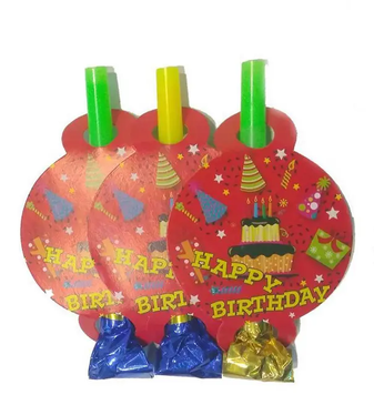 Распродажа Праздничный язычок-гудок "Happy birthday красный фон" (6 шт/уп)
