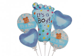 Набір кульок фольгованих "It`s a Boy" 5шт. (Китай) (в інд. уп.)