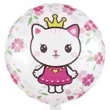 Фольга 18" (45см) "Кішечка Прозорий фон" (Китай)