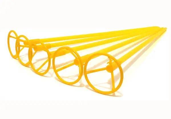 Жовті палички для фольгованих кульок 40 х 0,9см з кліпсою (50 шт)