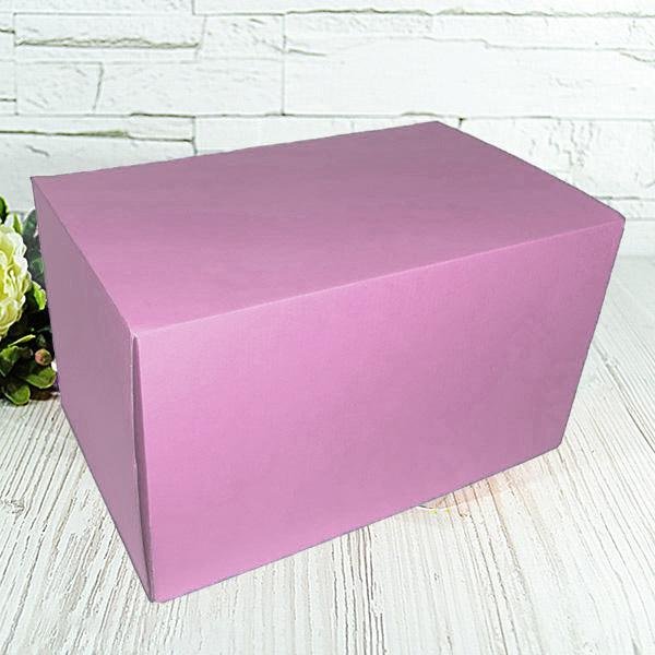 Подарункова коробка самозбірна велика "Рожева" (34х22х20) двосторонній картон