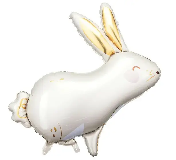 Фольгована фігура велика Кремовий кролик Partydeco
