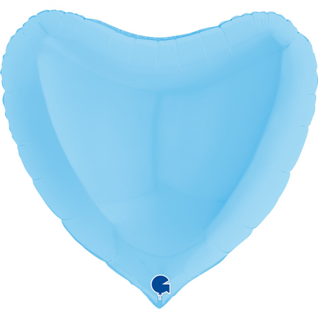 Фольга серце 36" Макарун блакитне в Інд. упаковці (Grabo)
