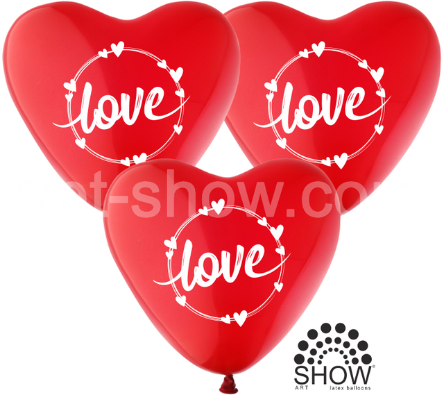 Повітряні кульки ТМ SHOW 12" - (LOVE) червоні 100 шт.