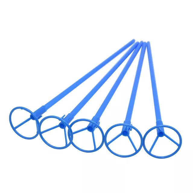 Синие палочки для фольгированных шаров 40 х 0,9см с клипсой (50шт)