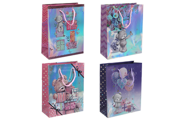 Подарунковий пакет маленький "Ведмедик" мікс 18х23х8 см