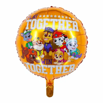 Фольга 18" (45см) "Щенячий патруль команда на желтом фоне" (Китай)