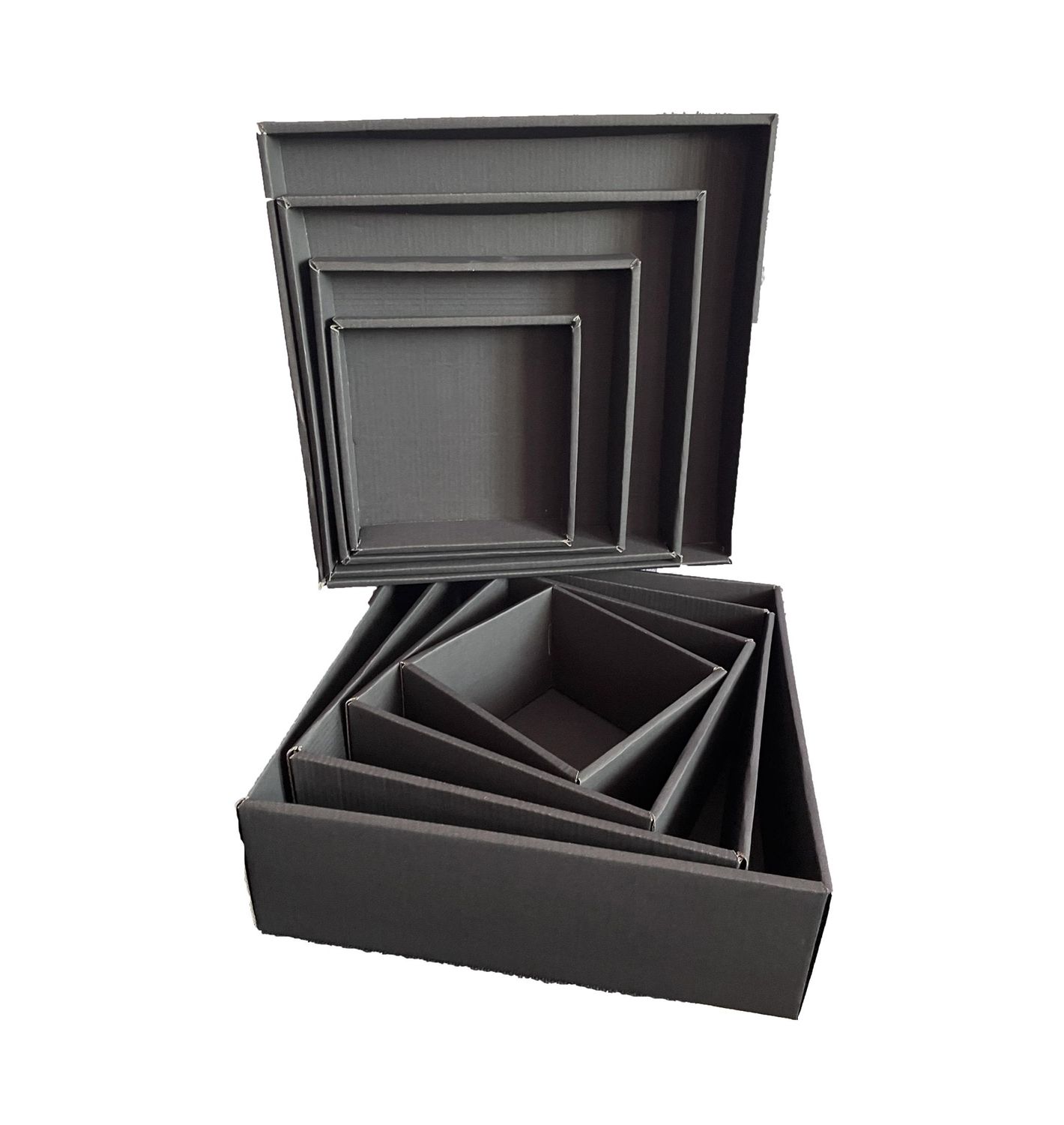 Подарункова коробка двосторонній картон "Чорна" (15х15х15)
