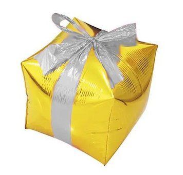 Куб золотий 24" з срібною стрічкою (Китай)