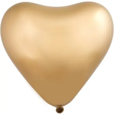 Кулька-серце Everts 12" - 30см Хром Сатин Золото (1 штука)
