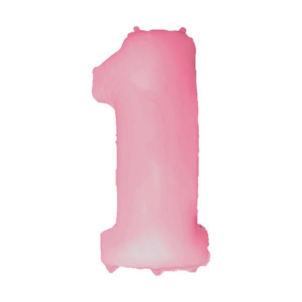 Фольга розовая пастель цифра 1 (Flexmetal) (в Инд.уп)