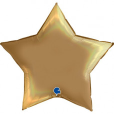 Фольга Звезда 36" Голографический платиновый Шампанское (Grabo)