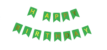 Гірлянда літери Happy Birthday Зелена