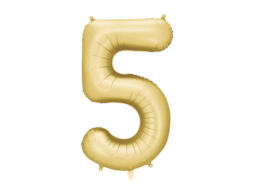 Фольгована цифра 5 Сатин Золото PartyDeco