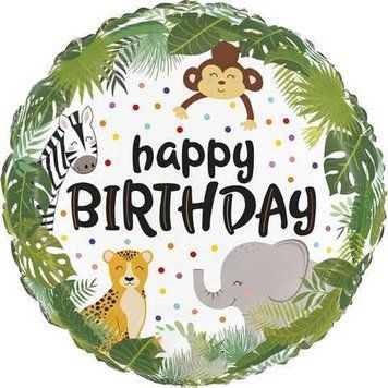 Фольга 18" (45см) "Сафарі Happy Birthday" (Китай) 00500
