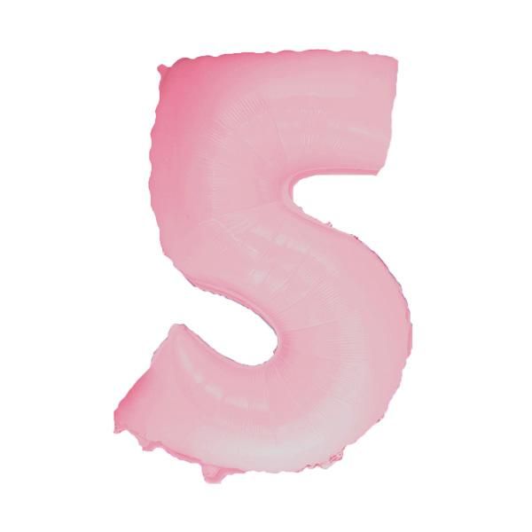 Фольга рожева пастель цифра 5 (Flexmetal) (в Інд.уп)