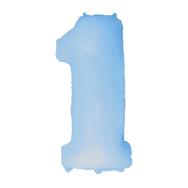 Фольга голубая пастель цифра 1 (Flexmetal) (в Инд.уп)