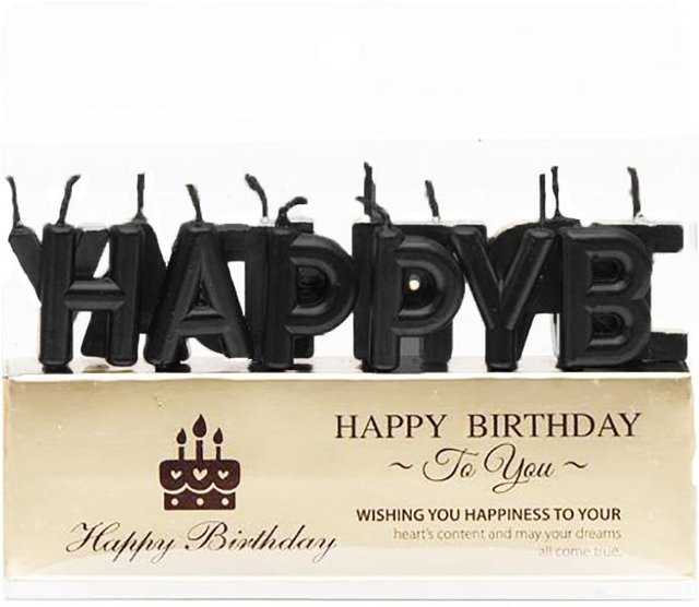 Набір свічок для торту літери "Happy Birthday Чорні"