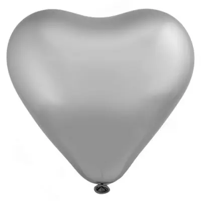 Кулька-серце Everts 12" - 30см Хром Сатин Срібло (1 штука)