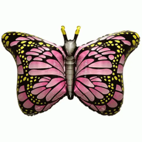 Фольгированная фигура большая розовая Бабочка 901778F Flexmetal (в Инд. уп.)