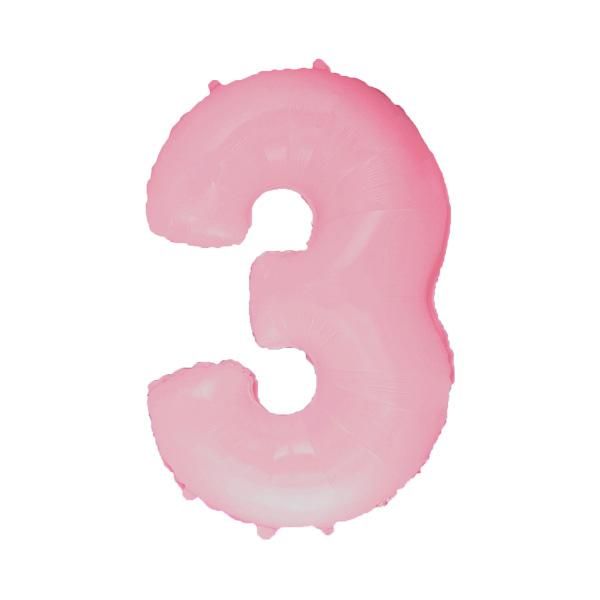 Фольга рожева пастель цифра 3 (Flexmetal) (в Інд.уп)