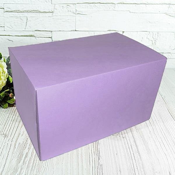 Подарочная коробка самосборная большая "Лавандовая" (34х22х20) двусторонний картон