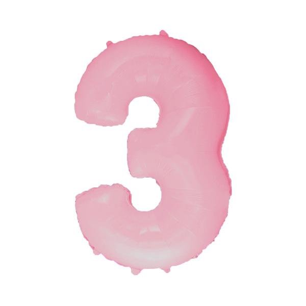 Фольга рожева пастель цифра 3 (Flexmetal) (в Інд.уп)