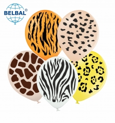 Кулі Belbal 12" B105 (Сафарі тигр зебра гепард леопард жираф) (25 шт)