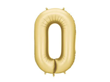 Фольгована цифра 0 Сатин Золото PartyDeco