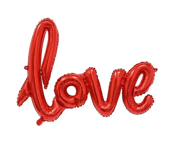 Мини Фольга напис "Love" КРАСНАЯ 54х38см (Китай)