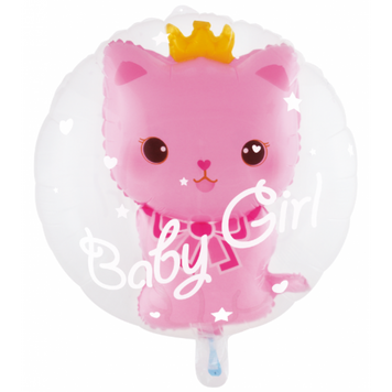 Двойной Куля "Baby girl рожевий котик з короною" Китай