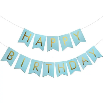 Гирлянда буквы Happy Birthday голубые
