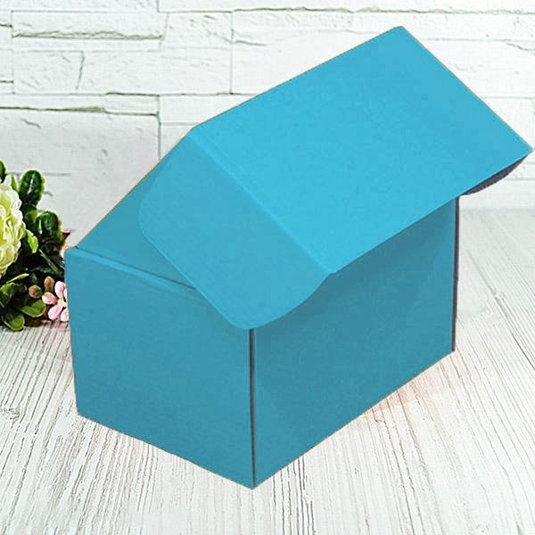 Подарункова коробка самозбірна маленька "Блакитна" (16х11х10)