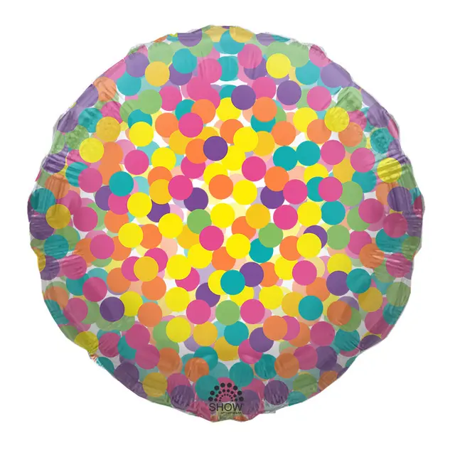 Фольга Арт-шоу 18" круг Цветное конфетти на прозрачном