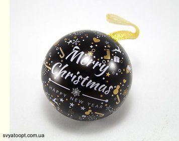 Коробочка жестяная "Merry Christmas (Черная)"