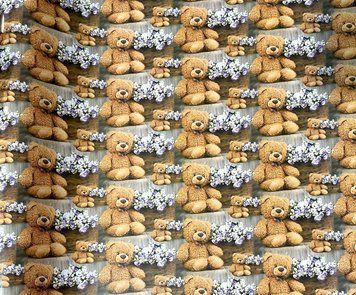 Упаковочная подарочная бумага "Мишка игрушка" (15л)