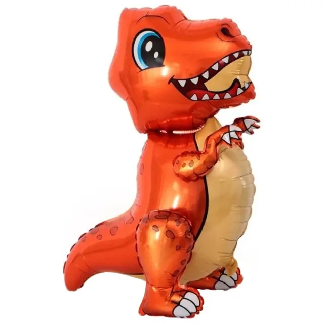 Фольгированная фигура Ходячка Динозавр оранжевый (Китай)