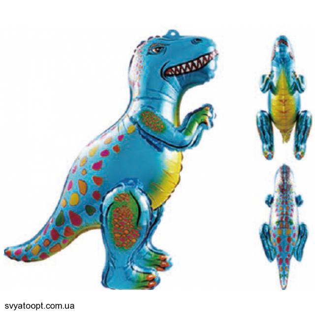 Фольгована фігура Динозавр складовий Блакитний (Китай) (в індив. упаковці)