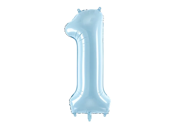 Фольгированная цифра 1 Голубая PartyDeco