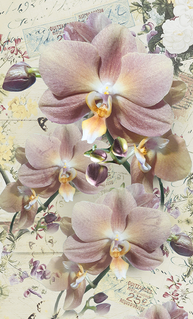 Подарочный пакет "Орхидея бежевая" 11х18х5 см.