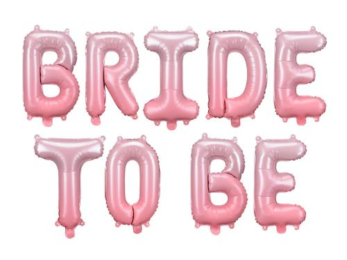 Фольгований напис велика Bride to be градієнт рожевий Partydeco