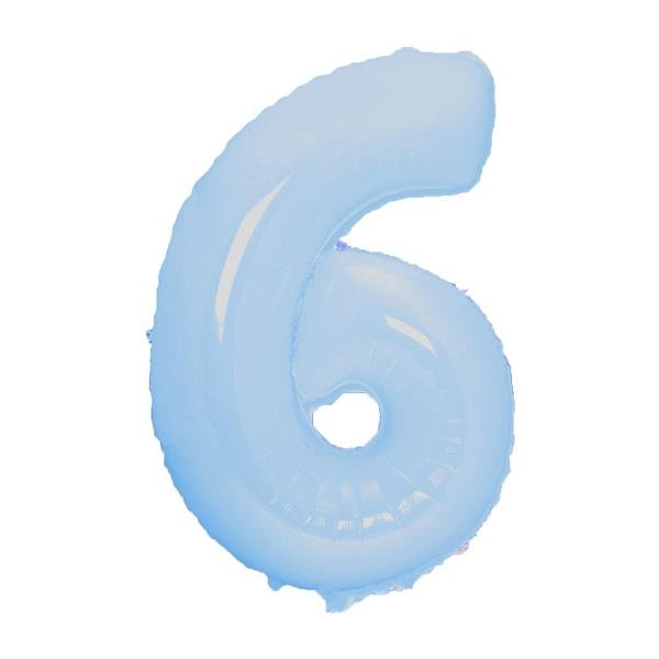 Фольга голубая пастель цифра 6 (Flexmetal) (в Инд.уп)