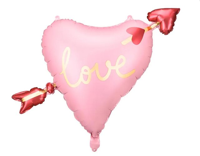 Фольгована фігура Серце Love зі стрілою Partydeco