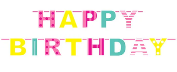 Гирлянда буквы Happy Birthday Colored