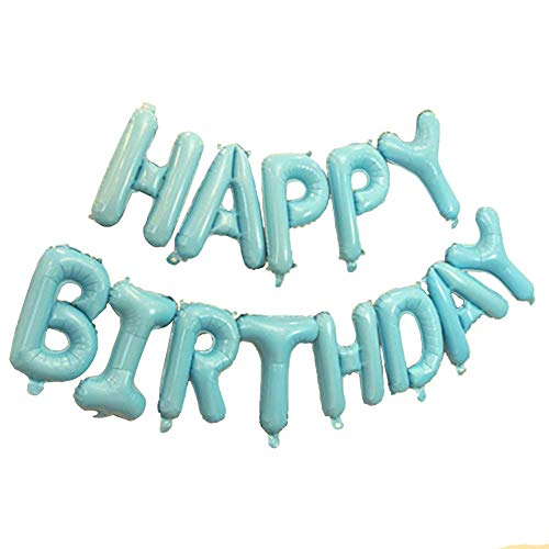 Фольгована фігура літери "Happy birthday " Набір букв (Бірюзові) 40 см